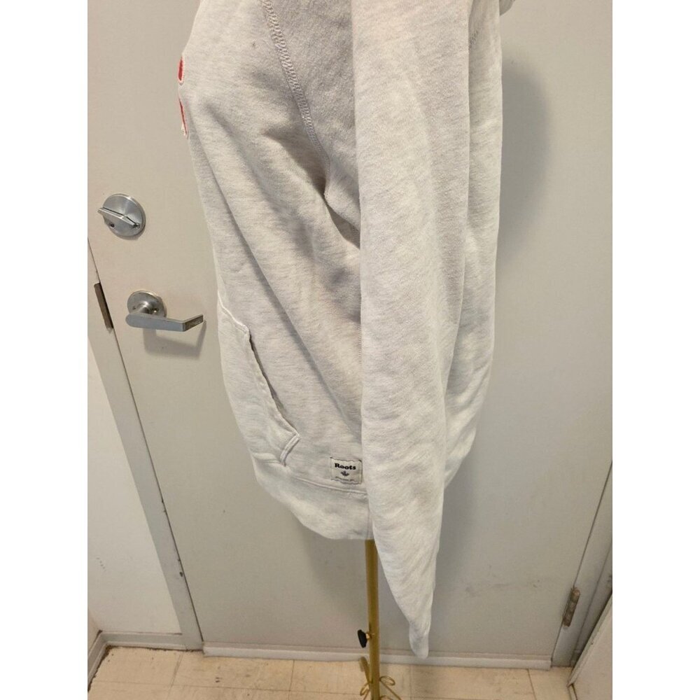 Roots Women's Hoodie Sweatshirt Light Gray Small Drawstring - Picture 13 of 16